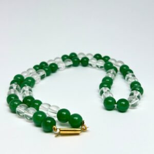 Green & White Crystal Mala